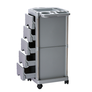 T08 Muebles de salón Carrito de peluquería de plástico gris